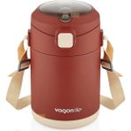 Vagonlife Bento 1800ML Lunchbox Yeni Koleksiyon 2 Kaseli 4-6 Saat Sıcak/soğuk Termos Özellikli Çelik Sefer Tası Yemek Kutusu - Kırmızı