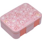 Vagonlife Bento 700ML Lunchbox Yeni Koleksiyon Tek Katlı 3 Bölmeli Abs Plastik Çocuk Sefer Tası Yemek Kutusu - Pembe