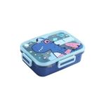 Vagonlife Bento 750ml Lunchbox Sevimli Dostlar Tek Katlı 3 Bölmeli Paslanmaz Çelik Sefer Tası Yemek Kutusu (Mavi Dinozor)