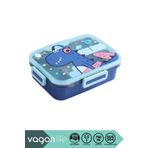 Vagonlife Bento 750ML Lunchbox Sevimli Dostlar Tek Katlı 3 Bölmeli Paslanmaz Çelik Sefer Tası Yemek Kutusu