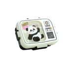 Vagonlife Bento 820ml Lunchbox Sevimli Dostlar Tek Katlı 3 Bölmeli Paslanmaz Çelik Sefer Tası Yemek Kutusu (Beyaz Panda)