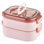 Vagonlife Beslenme Kutusu 2 Katlı - Paslanmaz Çelik - 1000ML Yeni Nesil Lunch Box - Pembe