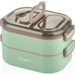 Vagonlife Beslenme Kutusu 2 Katlı - Paslanmaz Çelik - 1000ML Yeni Nesil Lunch Box - Yeşil
