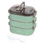 Vagonlife Beslenme Kutusu 3 Katlı Paslanmaz Çelik - 1450ML Yeni Nesil Lunch Box - Yeşil