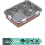 Vagonlife BL50433-1 850ML 4 Bölmeli Çelik Saklama Kabı - Pembe