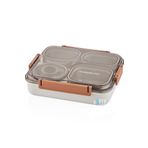 Vagonlife Büyük Ebat 1200 ml (Sızdırmaz,karışmaz 4 Bölmeli) Lunch Box Yeni Nesil Sefer Tası -FF7080 - Kahverengi