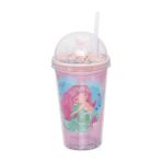 Vagonlife Çift Duvarlı Tumbler Pipetli Milkshake Bardağı 450 ml - Little Mermaid