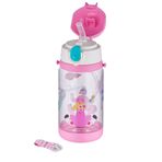 Vagonlife Diller 520 ml Kalın Pipetli Tritan Su Matarası -Taşıma Askılı-Okul Çocuk Matarası -FFD2408 - Pembe