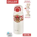 Vagonlife Dıller 600 ml Tek Kapak Çift Kullanım Pipetli/pipetsiz Taşıma Kulplu Vacum Cup/çelik Termos -FFDILLERD9238