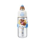 Vagonlife Diller 600ml Sevimli Hayvanlar Süslü Pipetli/Pipetsiz El Askılı Tritan Çocuk Matarası (Mavi Köpüş)