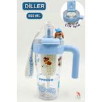 Vagonlife Diller Figürlü 860ML Kulplu Süzgeçli Matara - Mavi