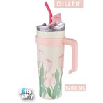 Vagonlife Dıller Quencher Cup 1200 ml Pipetli/rahat Içim Kulplu Paslanmaz Çelik Termos -FFDILLERD9120