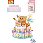 Vagonlife FFLZ-8807 LOZ Micro Block Serisi Sevimli Pasta 370 Parça Oyuncak Yapım Seti
