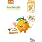 Vagonlife FFLZ-8819 LOZ Micro Block Serisi Sevimli Portakal 330 Parça Oyuncak Yapım Seti