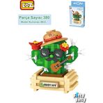 Vagonlife FFLZ-8833 LOZ Micro Block Serisi Sevimli Kaktüs 380 Parça Oyuncak Yapım Seti