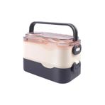 Vagonlife İçi Çelik 2 Katlı Saklama Kabı 1350 ml Siyah