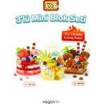 Vagonlife Loz Micro Block 3'lü Pasta Figürü 3 Farklı Model Dekoratif Oyuncak Yapım Seti Yapı Blok Seti