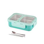 Vagonlife Lunch Box 700 ml Tek Kat Iki Bölmeli Metal Kaşıklı Yeni Nesil Sefer TASI-FFLBOX7096 - Yeşil