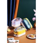 Vagonlife Lunch Box Ofis Okul Için Taşınabilir Çelik Sefer Tası Yemek Kutusu - Mavi