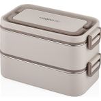 Vagonlife Lunchbox 2000 ml 2 Kat Paslanmaz Çelik Çorba Kaseli Bento Lunch Box Yeni Nesil Sefer Tası -FFLBOX01029 - Bej
