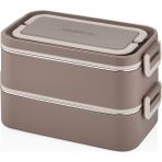Vagonlife Lunchbox 2000 ml 2 Kat Paslanmaz Çelik Çorba Kaseli Bento Lunch Box Yeni Nesil Sefer Tası -FFLBOX01029 - Kahverengi