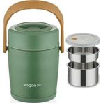 Vagonlife Lunchbox Çelik Beslenme Kabı 2 Kat 1600 Ml Yemek Kabı Yeşil