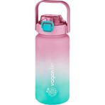 Vagonlife Pembe-Turkuaz 1500ML Softtouch Motivasyon Matarası Çift Renk BPA İçermez VGN2213-T