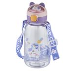 Vagonlife Pipetli 760 ML Boyun Askılı Çocuk Su Matarası 3D Hayvan Figürlü-FFVGN2021-760ML Mor