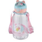 Vagonlife Pipetli 760 ML Boyun Askılı Çocuk Su Matarası 3D Hayvan Figürlü-FFVGN2021-760ML Pembe