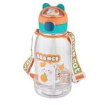 Vagonlife Pipetli 760 ML Boyun Askılı Çocuk Su Matarası 3D Hayvan Figürlü-FFVGN2021-760ML Turuncu
