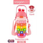 Vagonlife Pipetli Çelik Matara Pembe 430 ml