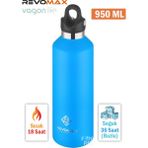 Vagonlife Revomax 950 ml Büyük Kapasiteli Özel Kapak Sistemli 18SAAT Sıcak/36 Saat Soğuk Çelik Termos -950ML - Mavi