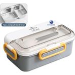 Vagonlife Taşınabilir 304 Paslanmazçelik Çocuklar Öğrenci ve Ofis Için Sızdırmaz Yemek Kutusu Sefer Tası 900ML - standart - Gri