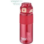 Vagonlife Tkk 800 ml Çift Kullanım Pipetli/rahat Içim Bpa Içermeyen Taşıma Askılı Tritan Su Matarası FFTKK1020-800ML - Kırmızı