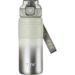 Vagonlife Tkk Yeni Koleksiyon 500ML Filtreli Pipetli / Pipetsiz Kullanım Askılı Paslanmaz Çelik Termos Matara - Gümüş