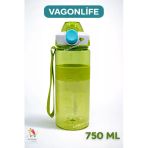 Vagonlife Tritan 750 Ml Matara Bilek Askılı-Kaydırmaz Slikon Gövde