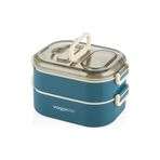 Vagonlife Vagon Life 1000ML Lunchbox Çift Katlı 3 Bölmeli Çelik Sefer Tası Yemek Kutusu Beslenme Kabı
