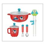 Vagonlife Vagon Life Çelik Yemek Takımı 5 Parça Uzaylı Kırmızı C-1010