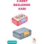 VAGONLİFE2Lİ Beslenme Kutusu (2 Adet Gönderilecektir) - Pembe - Gri