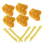 Vaguelly 1 Set Sahte Gıda Modeli Simülasyon Patates Kızartması Tavuk Nuggets Sahne Mutfak Taklit Gıda Modelleri