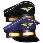 Vaguelly 2 Adet Tekne Partisi Uçak Kostümü Şapkalar Için Iğneler Kaptan Aksesuarları Pilot Şapkaları Buz Blok Makinesi Cosplay Hostes Şapka Hostes Şapkası Uçuş Görevlisi Mühendis Polyester