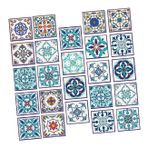 Vaguelly 24 Adet Yapışkanlı Kiremit Çıkartmalar Çiçek Kiremit Çıkartmaları Oturma Odası Için Dekoratif Duvar Sticker