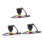 Vaguelly 3 Adet El Davulu Ahşap Mini Djembe Percussion Ev Dekoru Erkek Ve Kızlar Için Geleneksel Enstrümanı Rastgele Renk