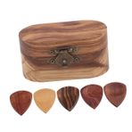 Vaguelly Gitar Penası Tutucu Gitar Penası Bas Ve Ukulele Penası Için Kompakt Ahşap Kutu Kılıfı