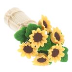 Vaguelly Mini Çiçek Zanaat Saksısı Minyatür Kitleri Oyuncak Bebek Ayçiçeği Banyo Dekoru Peri Orkide Yapay Çiçekler Mini Bebek Evi Figürleri Boho Odası Dekoru Kız Küçük Bebek Evi Yellow Kil