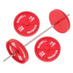 Vaguelly Minyatür Egzersiz Ekipmanı Mini Barbell Bebek Evi için Küçük Ağırlıklar Dekoratif Model Oda Aksesuarı Minyatür Spor Salonu Süsü Kırmızı