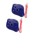Vaguelly Yetişkinler için 6 Delikli Ocarina C Tuşlu Müzik Aletleri Seramik Flüt Nefesli Çalgılar