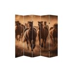 Vahşi Atlar Temalı Özel Tasarım Paravan Room Divider Oda Bölücü PRVN-1320-1, 220 x 180