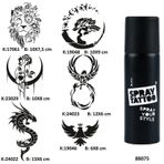Vahşi Güzellikler Spray Tattoo Geçici Dövme Seti Dark Sprey Dövme Kiti