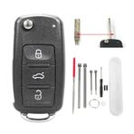 Vailikey Volkswagen anahtarlık gövdesi, çelik pim çıkarma aleti, iğne törpüsü, VW Jetta Golf Skoda Transporter Seat Octavia Polo B5 Leon Tiguan Touran Sharan MK6 Scirocco Jetta Passat Bettle (D) için